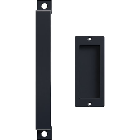 Ekena Millwork 11" Pull Handle & 6" Flush Pull for 2 1/4" Doors, Dark Gray GB6001PP5116DG